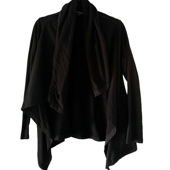 Allen B By Allen Schwartz Women's Black Cardigan Cotton Hoodie Size M - Picture 2 of 10